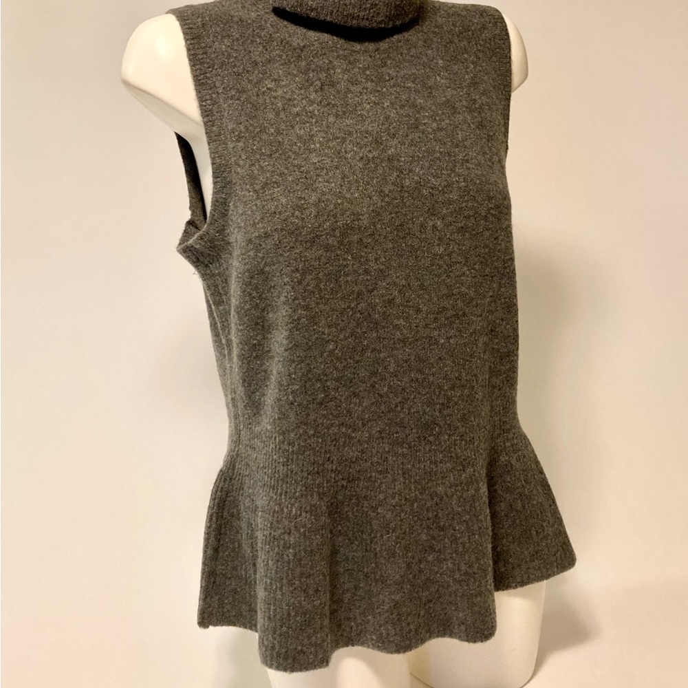 New White House Black Market Grey Acrylic Polyester Sleeveless Sweater size L - Picture 6 of 14